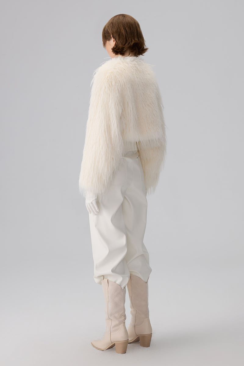 CROPPED FAUX FUR JACKET