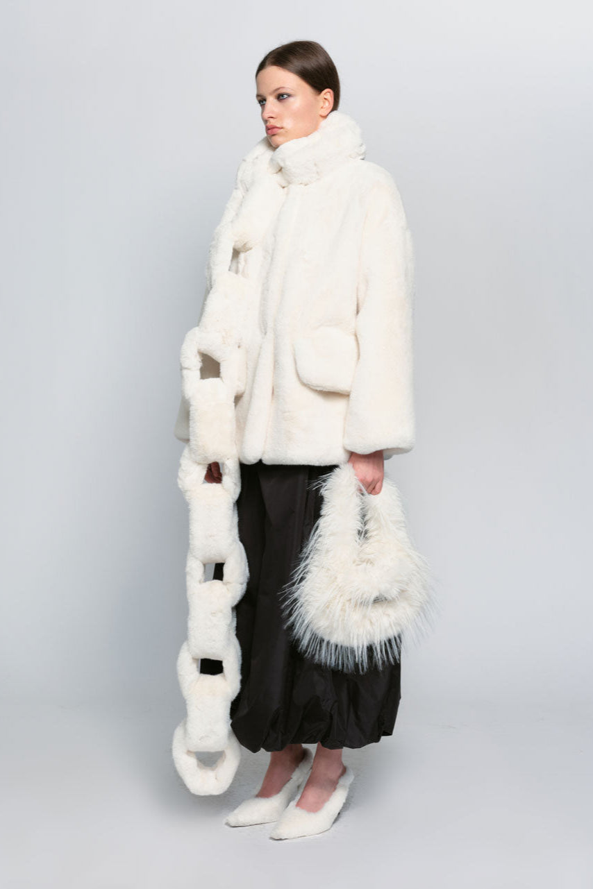 BOX FAUX FUR COAT