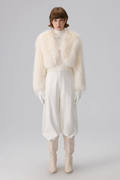 CROPPED FAUX FUR JACKET