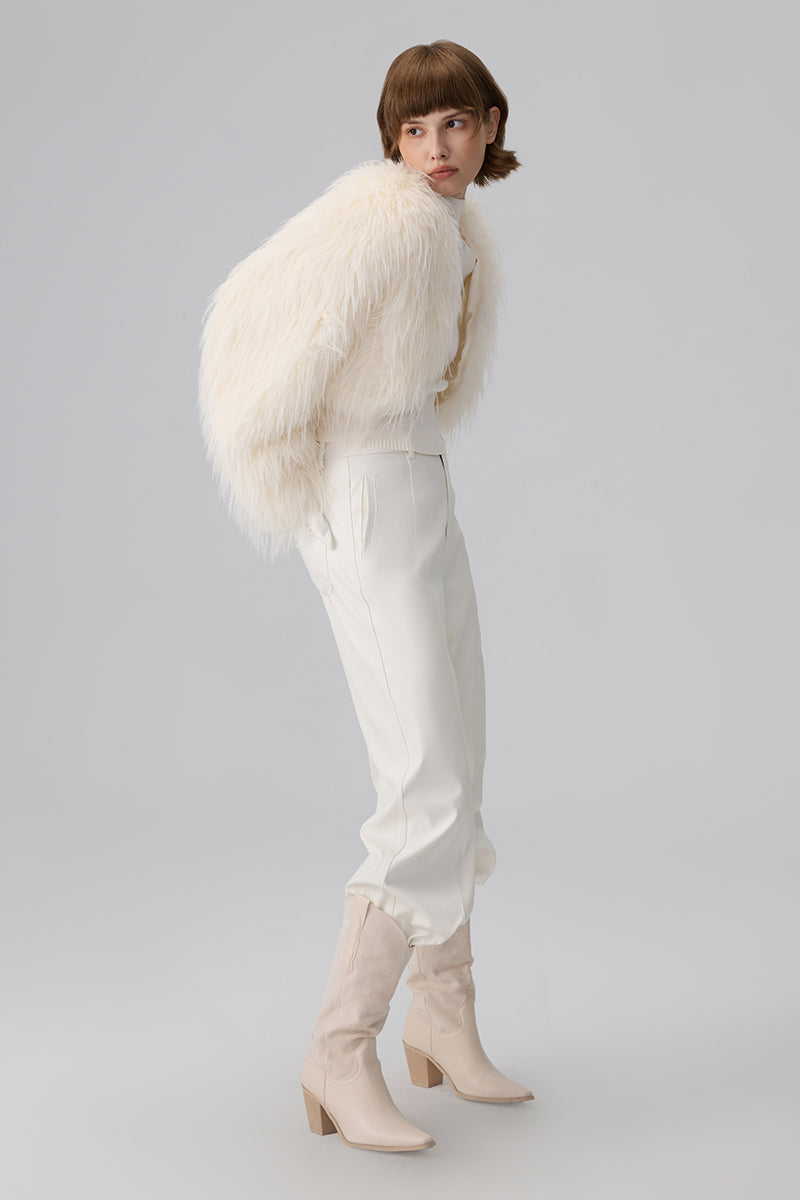 CROPPED FAUX FUR JACKET