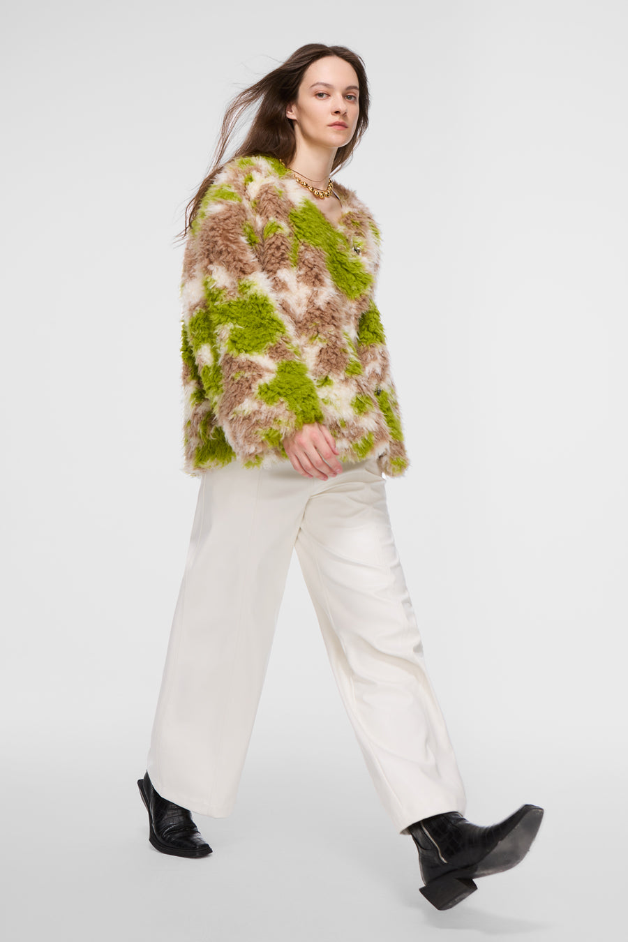 MOSS FAUX FUR COAT