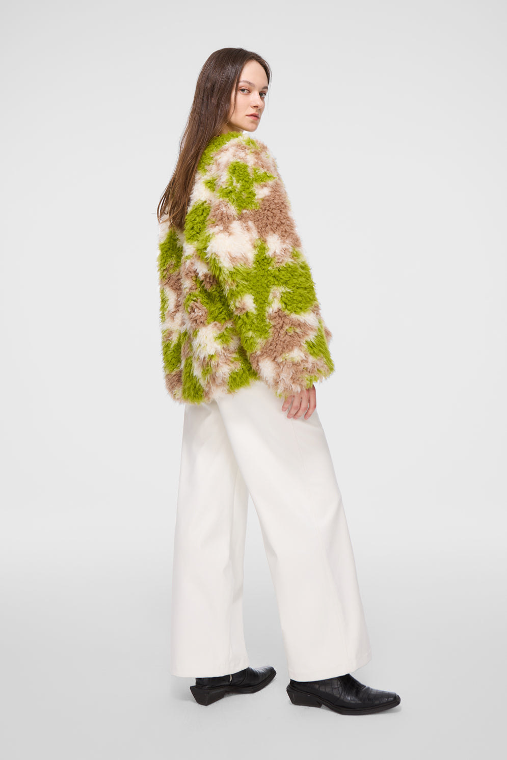 MOSS FAUX FUR COAT