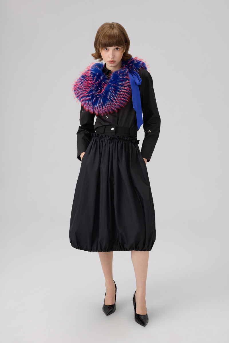 RE-NYLON MIDI-SKIRT